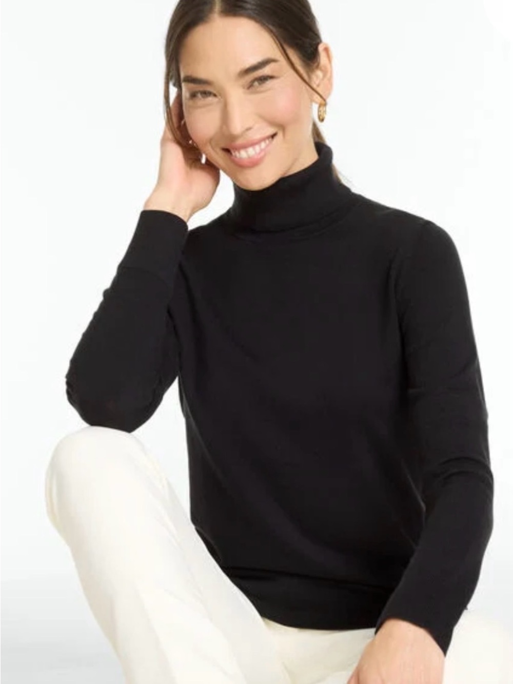Talbots Classic Black Turtleneck Sweater - excellent condition size M